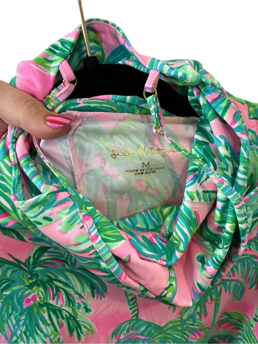 NWT Lilly Pulitzer Lilshield UPF 50+ Long Sleeve Top Pink Blossom Suite Views M